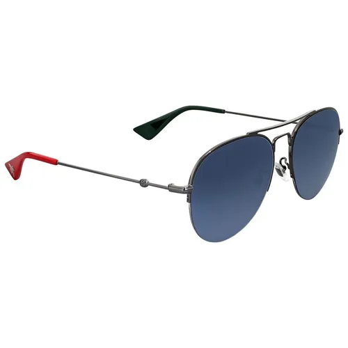 Kính Mát Gucci Silver Mirror Aviator Sunglasses GG0107S 003 56